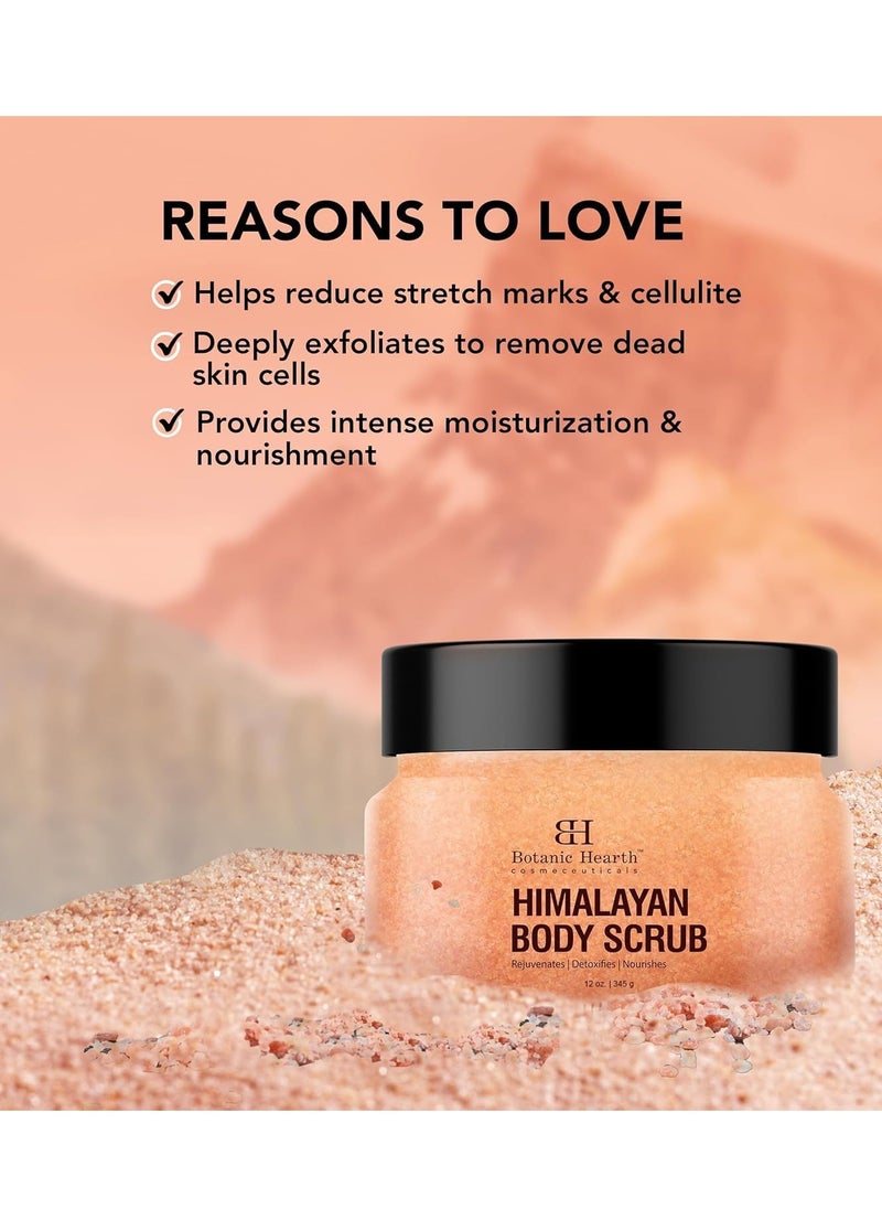 Botanic Hearth Botanic Hearth Himalayan Salt Body Scrub with Lychee Oil, Exfoliating Body Scrub act as Body Exfoliator & helps with Moisturizing Skin, Acne, Cellulite, Dead Skin Scars, Wrinkles 12 oz  - Image 1