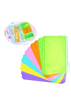 Y&D Binder PVC Pocket Notebook Binder, Collection Loose Leaf Bags Colorful Holes Zipper Folders Waterproof Pouch Document Filing Bags, Put Stationery, Credit Card, ID Card 12Pcs  - Image 1