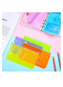 Y&D Binder PVC Pocket Notebook Binder, Collection Loose Leaf Bags Colorful Holes Zipper Folders Waterproof Pouch Document Filing Bags, Put Stationery, Credit Card, ID Card 12Pcs  - Image 3