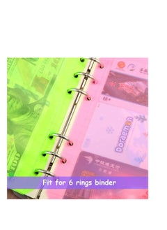 Y&D Binder PVC Pocket Notebook Binder, Collection Loose Leaf Bags Colorful Holes Zipper Folders Waterproof Pouch Document Filing Bags, Put Stationery, Credit Card, ID Card 12Pcs  - Image 2