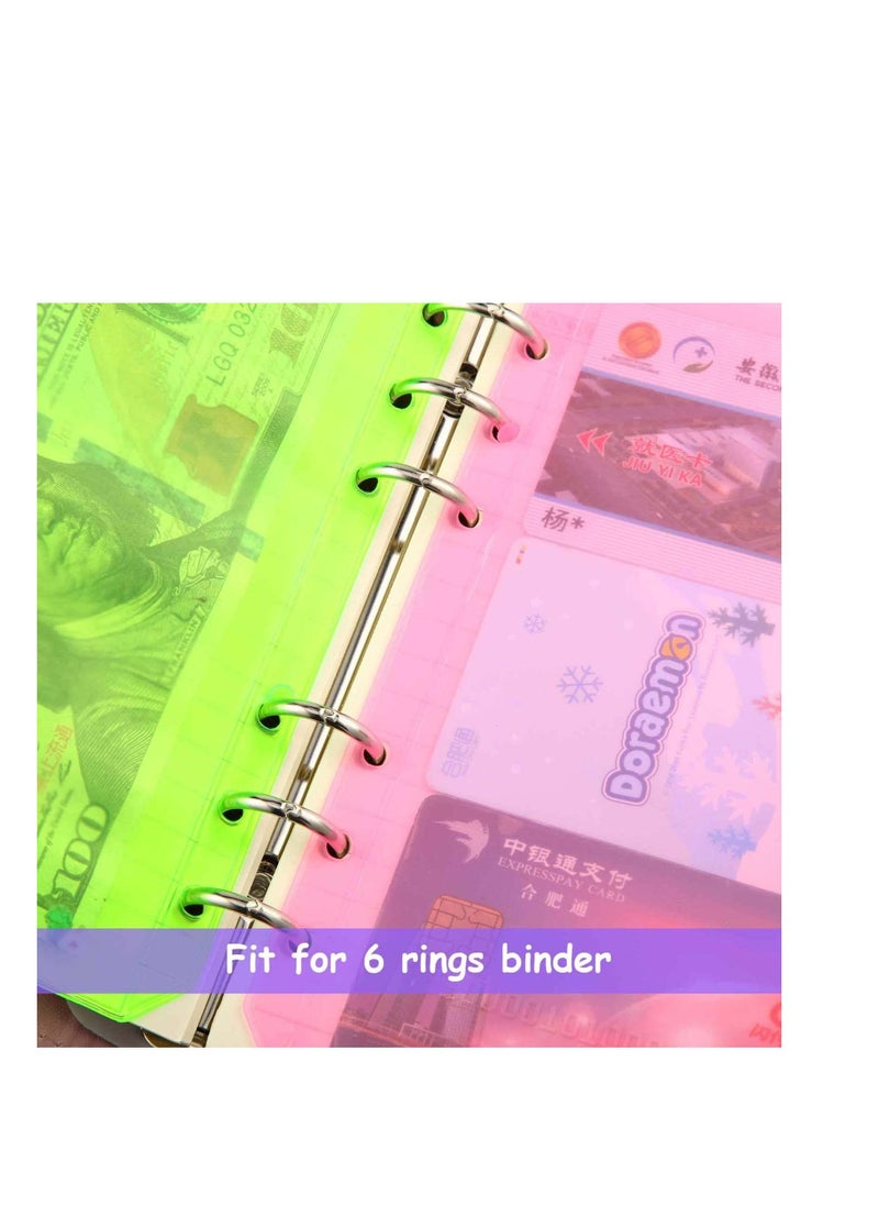 Y&D Binder PVC Pocket Notebook Binder, Collection Loose Leaf Bags Colorful Holes Zipper Folders Waterproof Pouch Document Filing Bags, Put Stationery, Credit Card, ID Card 12Pcs  - Image 2