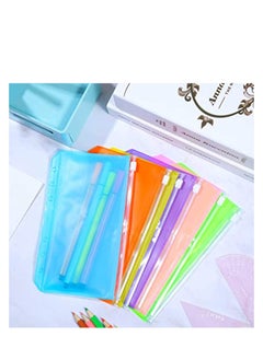 Y&D Binder PVC Pocket Notebook Binder, Collection Loose Leaf Bags Colorful Holes Zipper Folders Waterproof Pouch Document Filing Bags, Put Stationery, Credit Card, ID Card 12Pcs  - Image 5