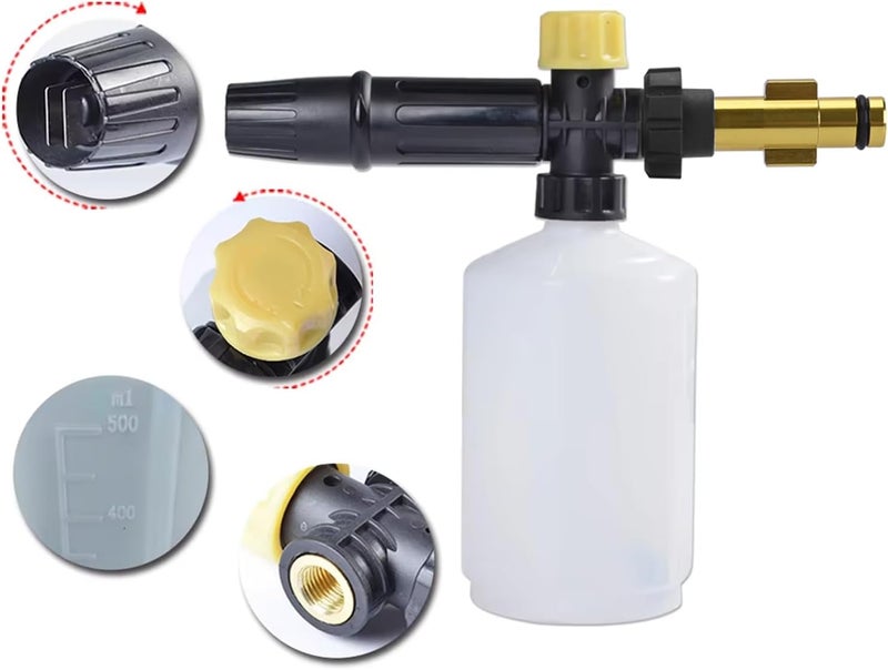 BEAR FORCE Electric Pressure Washer DIY Foam Cannon with Connector, Power Washer Adjustable Snow Foam Lance 0.6L Bottle, Compatible with Sun Joe & Some of AR Blue Clean… - Image 3