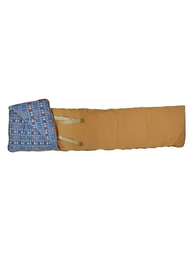 ALGHAFA Padded Camping Mat 0.94×1.90m – Foldable Outdoor Picnic Mattress – Cotton Filled Polyester Ground Mat – Blue Patterned Camping Carpet - Image 3