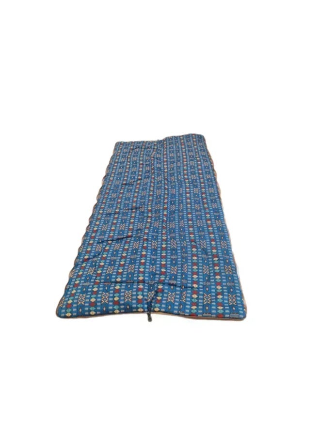ALGHAFA Padded Camping Mat 0.94×1.90m – Foldable Outdoor Picnic Mattress – Cotton Filled Polyester Ground Mat – Blue Patterned Camping Carpet - Image 4