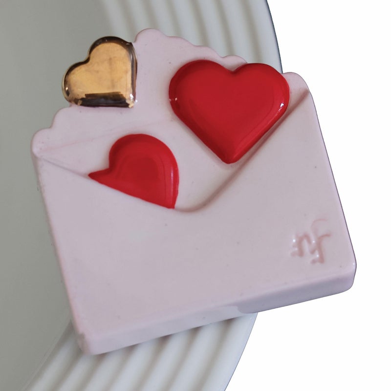 Nora Fleming Love Notes Heart Envelope A297 HandPainted Ceramic Love Dcor Spring Minis for The Home and Office