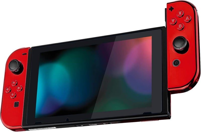 eXtremeRate غلاف وحدة تحكم Chrome Red Joy-Con مع مجموعة كاملة من الأزرار، علبة غلاف بديل للتركيب الذاتي لـ Nintendo Switch Joy-Con و Switch OLED Joy-Con - لا يشمل غلاف الجهاز الرئيسي - Image 4