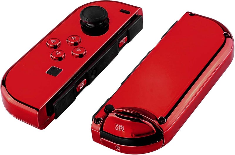 eXtremeRate غلاف وحدة تحكم Chrome Red Joy-Con مع مجموعة كاملة من الأزرار، علبة غلاف بديل للتركيب الذاتي لـ Nintendo Switch Joy-Con و Switch OLED Joy-Con - لا يشمل غلاف الجهاز الرئيسي - Image 3