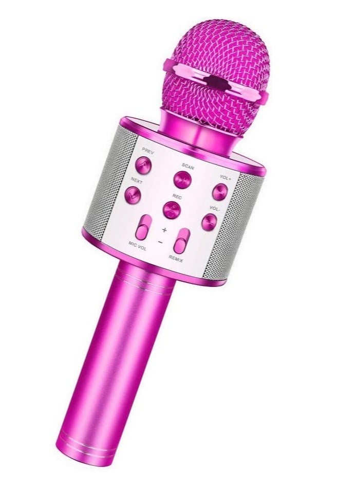 Wireless Bluetooth Karaoke Microphone, Rechargeable Kids Microphone Karaoke Machine,Professional Handheld Karaoke Mic Speaker Home KTV Kids Birthday Party - Best Gifts for Kids Adults (Pink) - Image 1