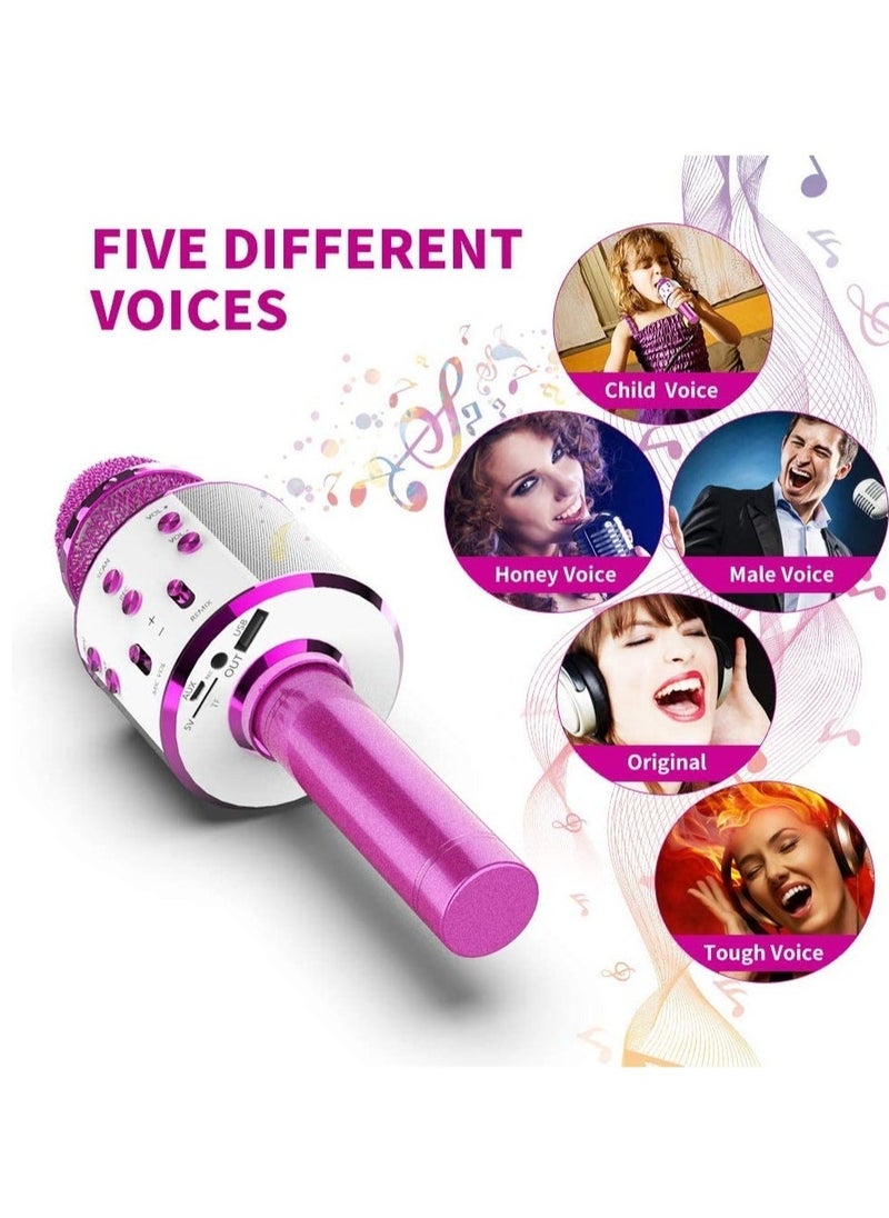 Wireless Bluetooth Karaoke Microphone, Rechargeable Kids Microphone Karaoke Machine,Professional Handheld Karaoke Mic Speaker Home KTV Kids Birthday Party - Best Gifts for Kids Adults (Pink) - Image 5