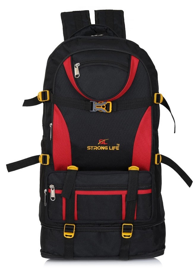 STRONG LIFE 50 liters Travel Rucksack Backpack for Outdoor Sport Camp Hiking Trekking Bag for Men and Women. (Red) - Image 1