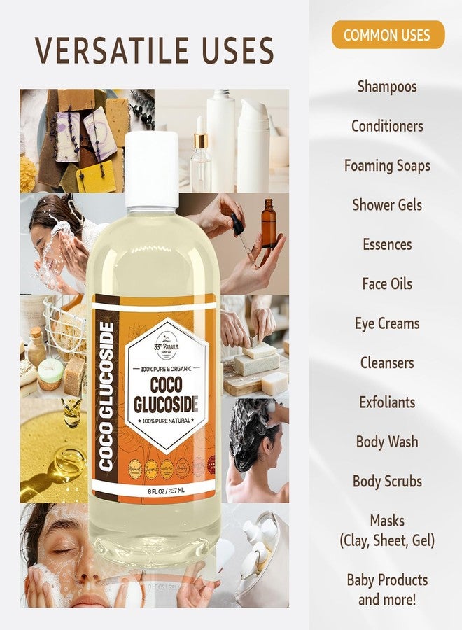 33RD PARALLEL SOAP CO. 33rd Parallel | COCO GLUCOSIDE Surfactant (8 oz) | Natural Plant Derived | For DIY Cleansers, Shampoos, Conditioners, Moisturizers, Lotions, Makeup Removers, Baby Products | 8 Ounces - Image 2