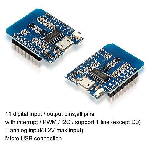 ACEIRMC 6pcs ESP8266 D1 MINI WiFi Dev Board ESP-12 ESP-12F NodeMcu Mini Module for WeMos Lua 4M Bytes WLAN WiFi Internet Development Board Base on ESP8266 ESP-12F for Arduino - Image 3