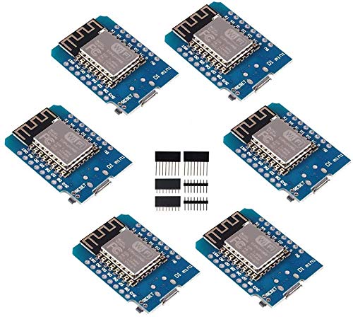 ACEIRMC 6pcs ESP8266 D1 MINI WiFi Dev Board ESP-12 ESP-12F NodeMcu Mini Module for WeMos Lua 4M Bytes WLAN WiFi Internet Development Board Base on ESP8266 ESP-12F for Arduino - Image 1