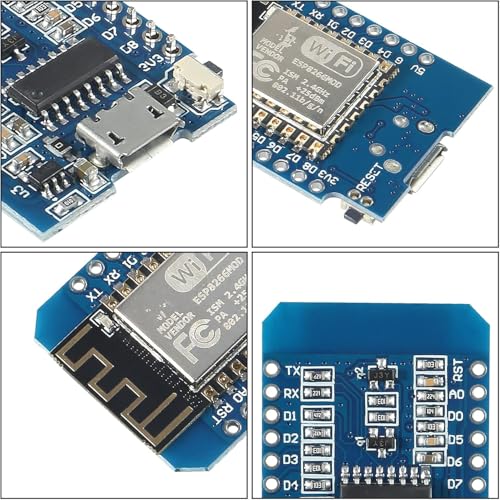 ACEIRMC 6pcs ESP8266 D1 MINI WiFi Dev Board ESP-12 ESP-12F NodeMcu Mini Module for WeMos Lua 4M Bytes WLAN WiFi Internet Development Board Base on ESP8266 ESP-12F for Arduino - Image 2