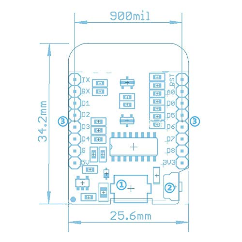 ACEIRMC 6pcs ESP8266 D1 MINI WiFi Dev Board ESP-12 ESP-12F NodeMcu Mini Module for WeMos Lua 4M Bytes WLAN WiFi Internet Development Board Base on ESP8266 ESP-12F for Arduino - Image 4