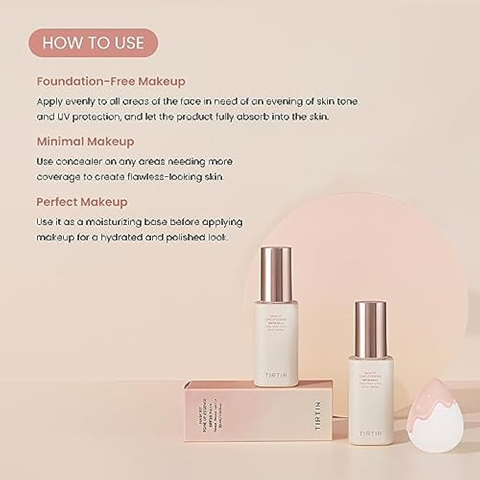 TIRTIR Mask Fit Tone Up Essence | Tinted Moisturizer, All-in-one base, Glass skin look, Deep Hydration, Long-lasting, Natural Coverage, Lightweight, Make-up free look, 1.01 fl.oz. (Beige) - Image 3