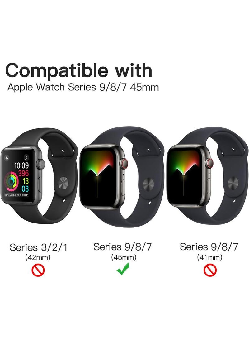 فوميمو شاشة حماية لساعة ابل سلسلة 9/8/7 45 ملم، غشاء بولي يوريثين حراري مرن ذاتي الشفاء، مضاد للخدش، شفاف HD، عبوة من 3 قطع - Image 2