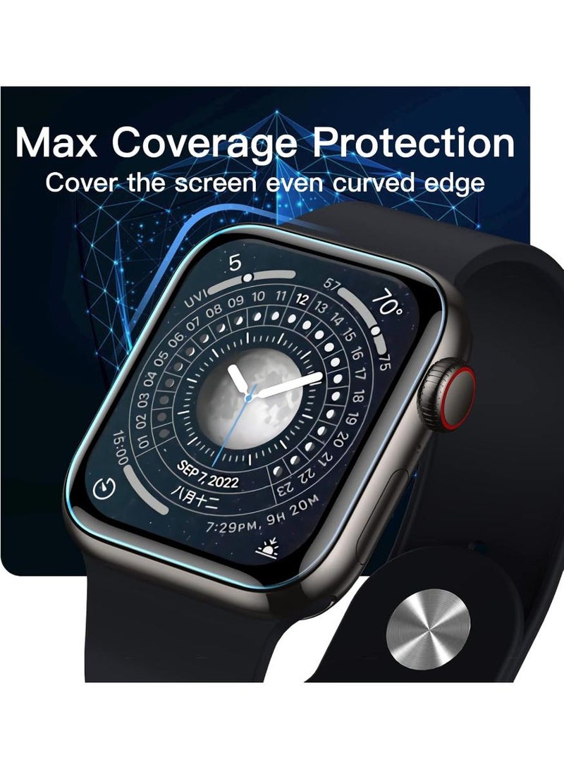 فوميمو شاشة حماية لساعة ابل سلسلة 9/8/7 45 ملم، غشاء بولي يوريثين حراري مرن ذاتي الشفاء، مضاد للخدش، شفاف HD، عبوة من 3 قطع - Image 5