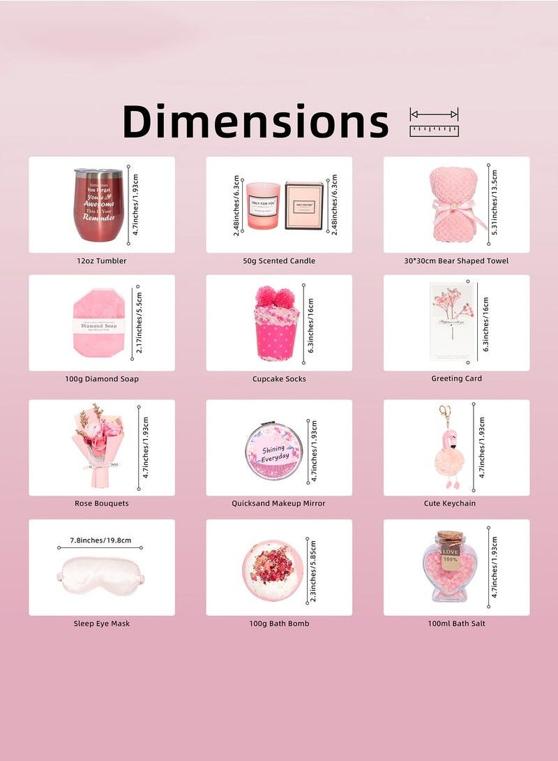Arabest Birthday Gifts for Women,Unique Gifts Basket Ideas Pink Gifts Box for Her Relaxing Gift Set Self Care Gifts Birthday Presents Female Friendship Gifts for Best Friend Bestie Girlfriend Mom Wife Sister - Image 2