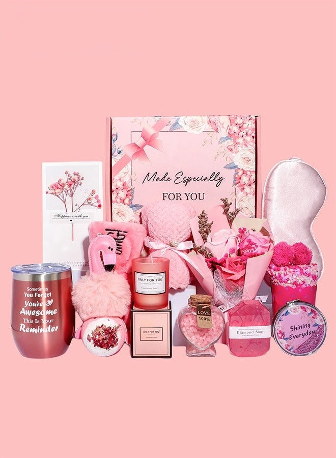 Arabest Birthday Gifts for Women,Unique Gifts Basket Ideas Pink Gifts Box for Her Relaxing Gift Set Self Care Gifts Birthday Presents Female Friendship Gifts for Best Friend Bestie Girlfriend Mom Wife Sister - Image 1