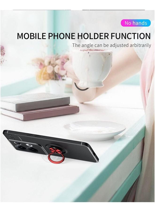Case Compatible with Oppo Reno8 Pro 5G (Reno 8 5G) + [2 Pack] Screen Protector, Slim Soft TPU Shockproof Phone Cover 360° Rotating Ring Kickstand - Image 4