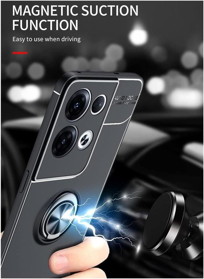 Case Compatible with Oppo Reno8 Pro 5G (Reno 8 5G) + [2 Pack] Screen Protector, Slim Soft TPU Shockproof Phone Cover 360° Rotating Ring Kickstand - Image 5