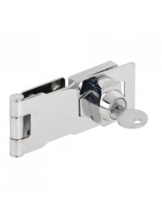Prime-Line U 9951 Keyed Hasp Lock Twist Knob Keyed Locking Hasp for Small Doors, Cabinets and More, 4 x 1-5/8, Steel, Chrome Plated (Single Pack) - pzsku/ZE8D1EAC095529CAF435EZ/45/_/1731077890/0755bcc6-27e1-49be-a8fb-c55d8c403eab