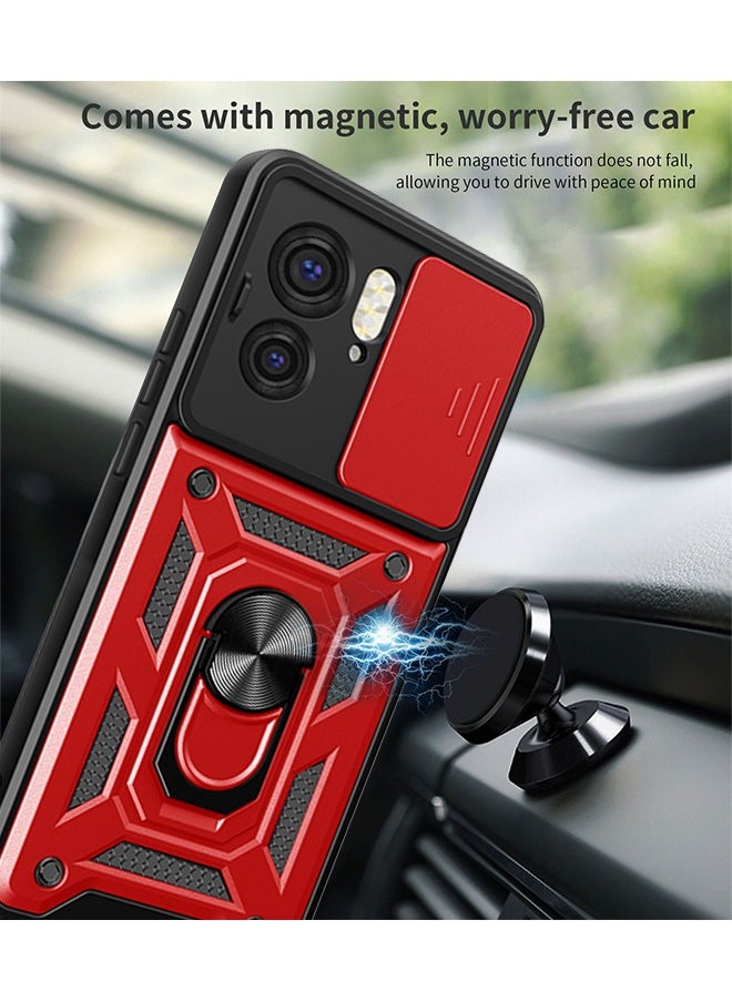 SNBFA Motorola Edge 40 Case with Slide Camera Lens Cover,Heavy Duty Rugged Shockproof Cover Built-in 360° Ring Stand Protective Phone Case for Motorola Edge 40 5G  - Image 2