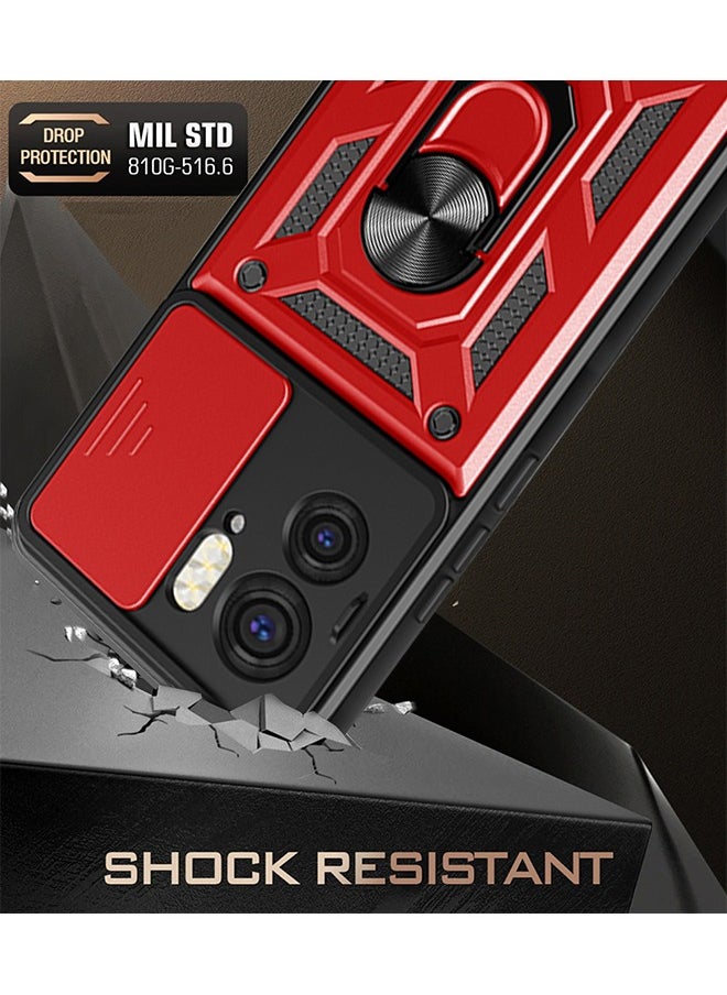 SNBFA Motorola Edge 40 Case with Slide Camera Lens Cover,Heavy Duty Rugged Shockproof Cover Built-in 360° Ring Stand Protective Phone Case for Motorola Edge 40 5G  - Image 3