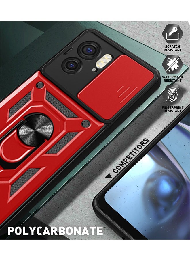SNBFA Motorola Edge 40 Case with Slide Camera Lens Cover,Heavy Duty Rugged Shockproof Cover Built-in 360° Ring Stand Protective Phone Case for Motorola Edge 40 5G  - Image 4