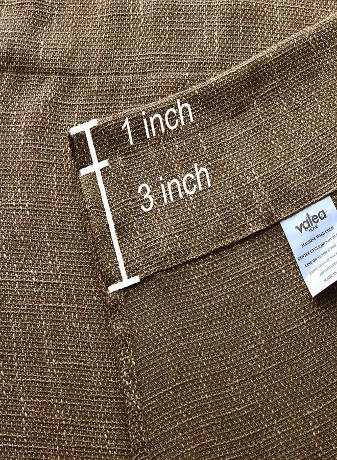 Valea Home Soft Jute Look Natural Tan Rod Curtain for Living Room 37" x 54" (94x137cm) 1 Panel - Image 5