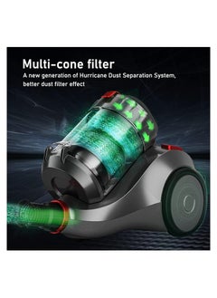 SINCHER Bagless Vacuum Cleaner, 1000W Lightweight Canister Vacuum Cleaner, 1.5L Capacity, Automatic Cord Rewind, 5 Tools, HEPA Filter, Pet Friendly Vacuum Cleaner for Hard Floors, Pet Hair, Carpet  - Image 2