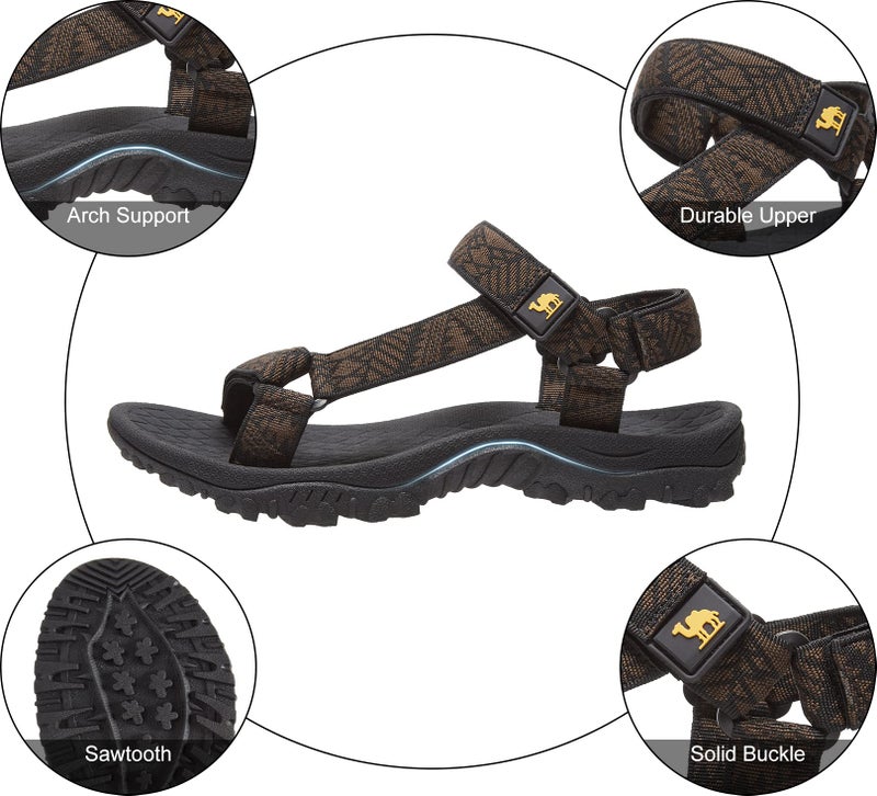 CAMEL CROWN Hiking Sport Sandals for Men Anti-skidding Water Sandals Comfortable Athletic Sandals for Outdoor Wading Beach Black/Brown 10 - Image 5