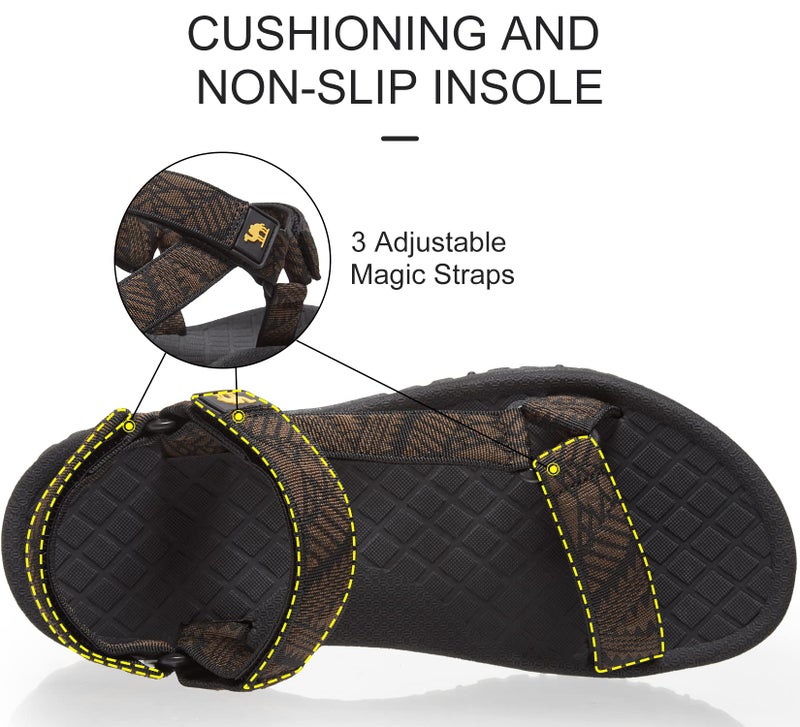 CAMEL CROWN Hiking Sport Sandals for Men Anti-skidding Water Sandals Comfortable Athletic Sandals for Outdoor Wading Beach Black/Brown 10 - Image 2