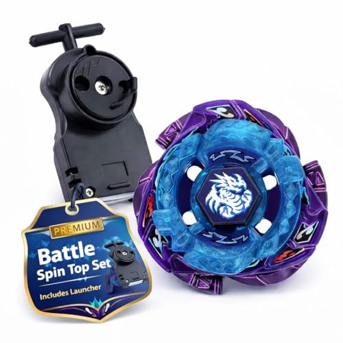 Funstars Omega Dragonis 85XF Rare Metal Fury Spinning Top with String Launcher High-Performance Aluminum Alloy Build, Robust Plastic Components(BB128) - Image 1