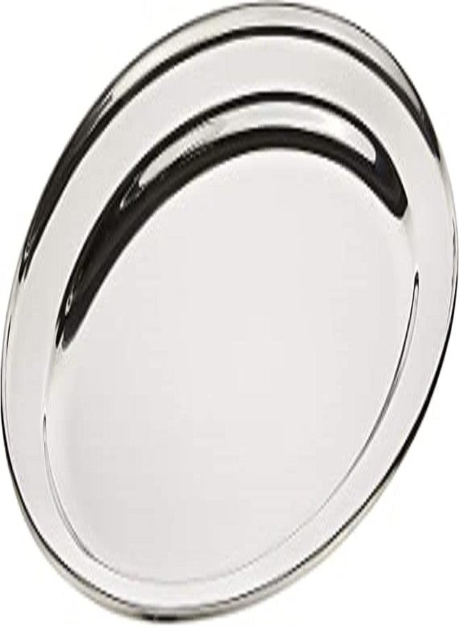 TrueCraftware Set of 2 Stainless Steel 18” Oval Platter- Serving Platters for Appetizer Snack Fruit Cup Cake Server Tray Display Serving Dishes for Entertaining - Image 3