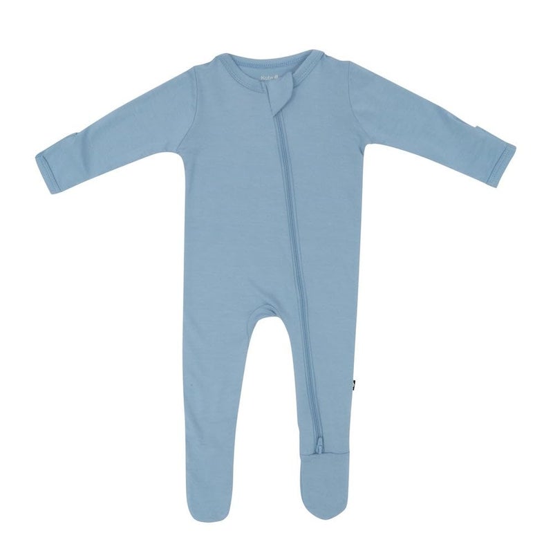 KYTE BABY Unisex Zipper Closure Footies Rayon Made From Bamboo Newborn Slate