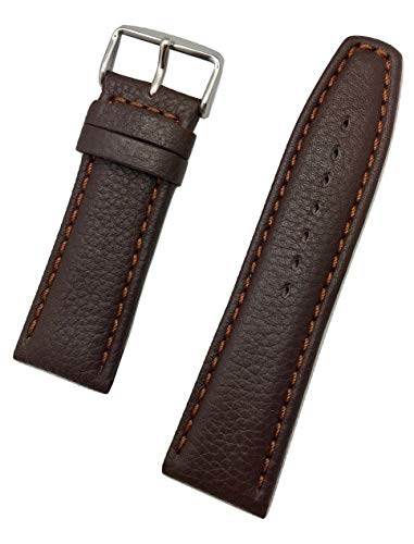 NewLife 26mm Dark Brown Genuine Leather Watchband | Matte, Shrunken Grain, Medium Padded Replacement Watchstrap that brings to Any Watch (Mens Standard Length) - Image 4