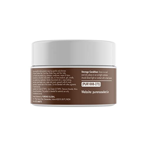 Purenso Select - Coffee Brown Mica Powder Pigment, 10g I For Soap Making, Candle, Lip Gloss, Nails, Bath Bombs, Art Crafts, Resin - Image 2