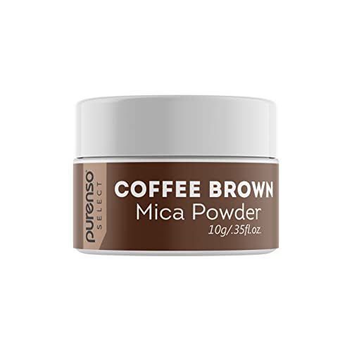 Purenso Select - Coffee Brown Mica Powder Pigment, 10g I For Soap Making, Candle, Lip Gloss, Nails, Bath Bombs, Art Crafts, Resin - Image 1