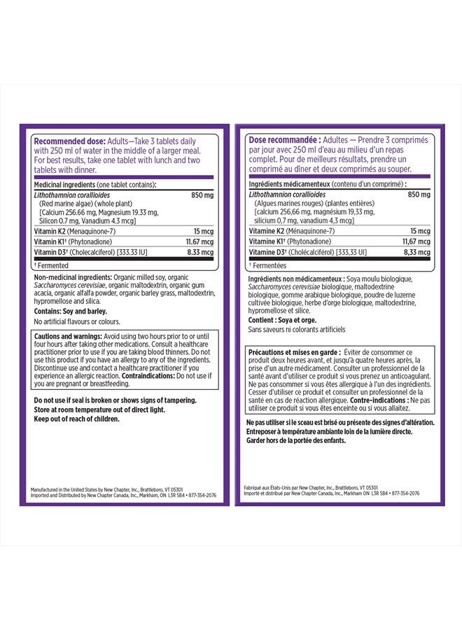 New Chapter Calcium Supplement – Bone Strength Organic Plant Calcium with Vitamin K2 + D3 + Magnesium, Vegetarian, Gluten Free - 120 count (40 day supply) - Image 3