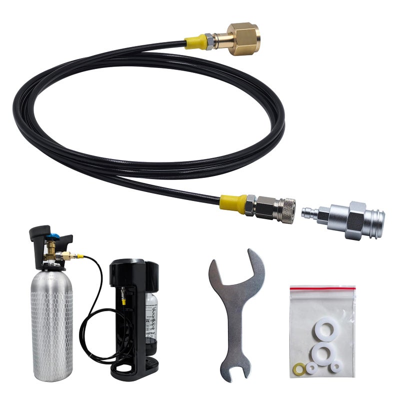 Aopkeo Soda Machine Sparkling Water Maker Carbon Dioxide Fill Station Adapter TR214 for External CO2 Tank with 98 Inches Hose Kit and 8mm Male Quick Disconnect Connector - Image 2