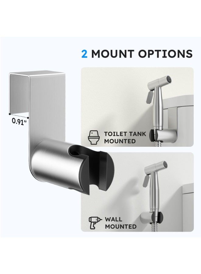 Handheld Bidet Sprayer for Toilet-Adjustable Water Pressure Control with Bidet Hose for Feminine Wash, Stainless Steel Brushed Nickel Cloth Diaper Bidet Toilet Sprayer for Baby Wash - Image 2