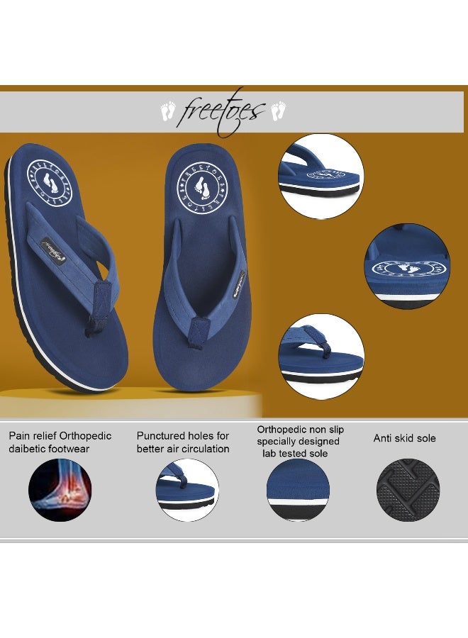 Freetoes Navy Flip Flops for Men - Image 1