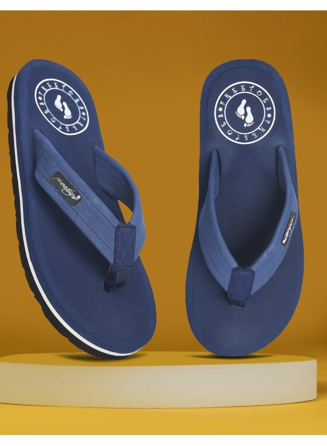Freetoes Navy Flip Flops for Men - Image 4