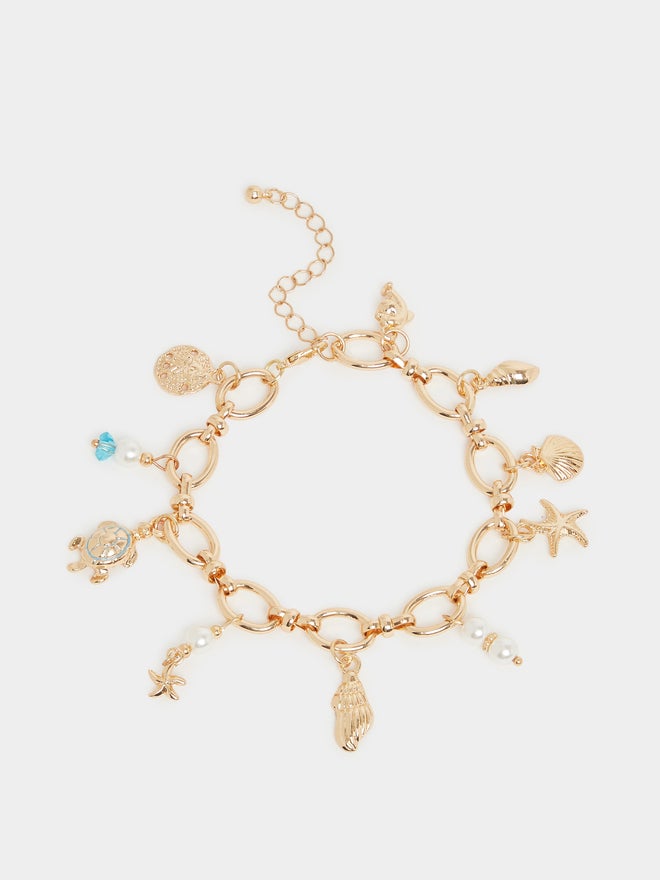 Styli Styli Faux Pearl and Sea Charm Bracelet with Lobster Clasp  - Image 2