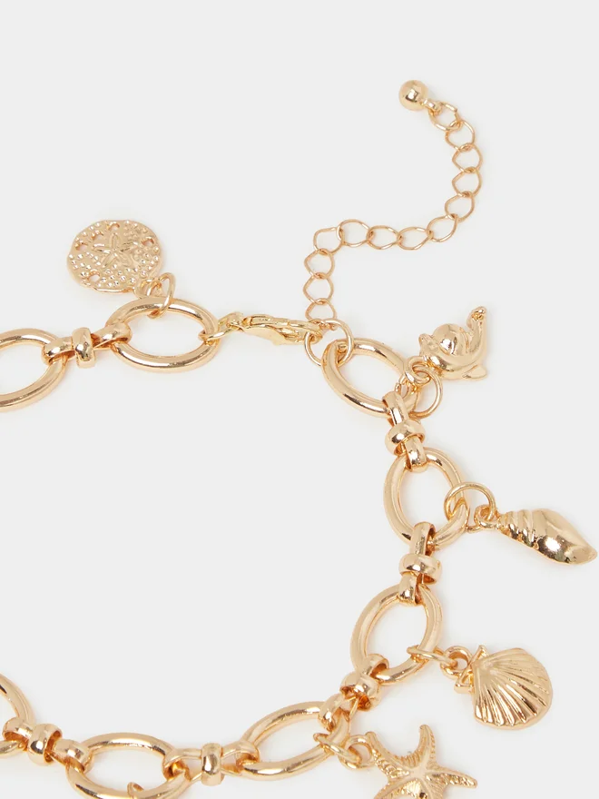 Styli Styli Faux Pearl and Sea Charm Bracelet with Lobster Clasp