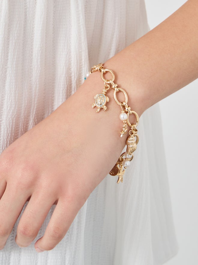 Styli Styli Faux Pearl and Sea Charm Bracelet with Lobster Clasp  - Image 1