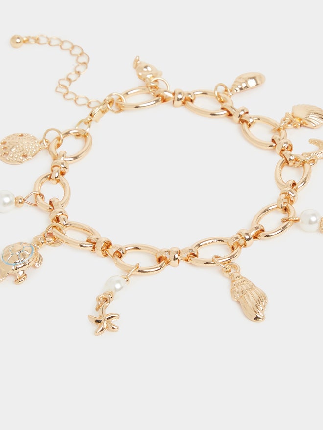 Styli Styli Faux Pearl and Sea Charm Bracelet with Lobster Clasp  - Image 4